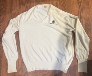 West Texas State White Cashmerlon Sahara Sweater Size XL